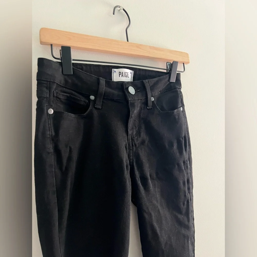 Paige Verdugo Crop Black Skinny Jeans Women’s Size 24 - Picture 2 of 7